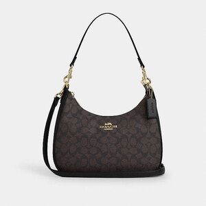 Coach Teri Hobo Bag in Rich Brown Canvas
